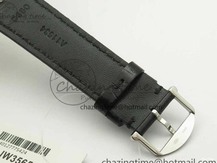 MIROTIME 0102 Portofino Automatic SS FKF 1:1 Best Edition White Dial SS Markers on Black Leather Strap A QuickDry 7138